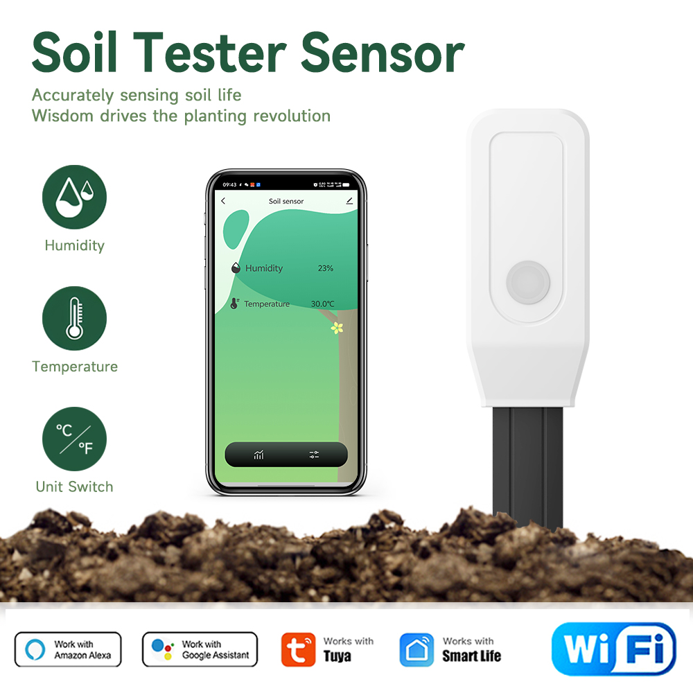 Smart Garden Sensors - Tester WiFi per Terreno Tuya Smart,