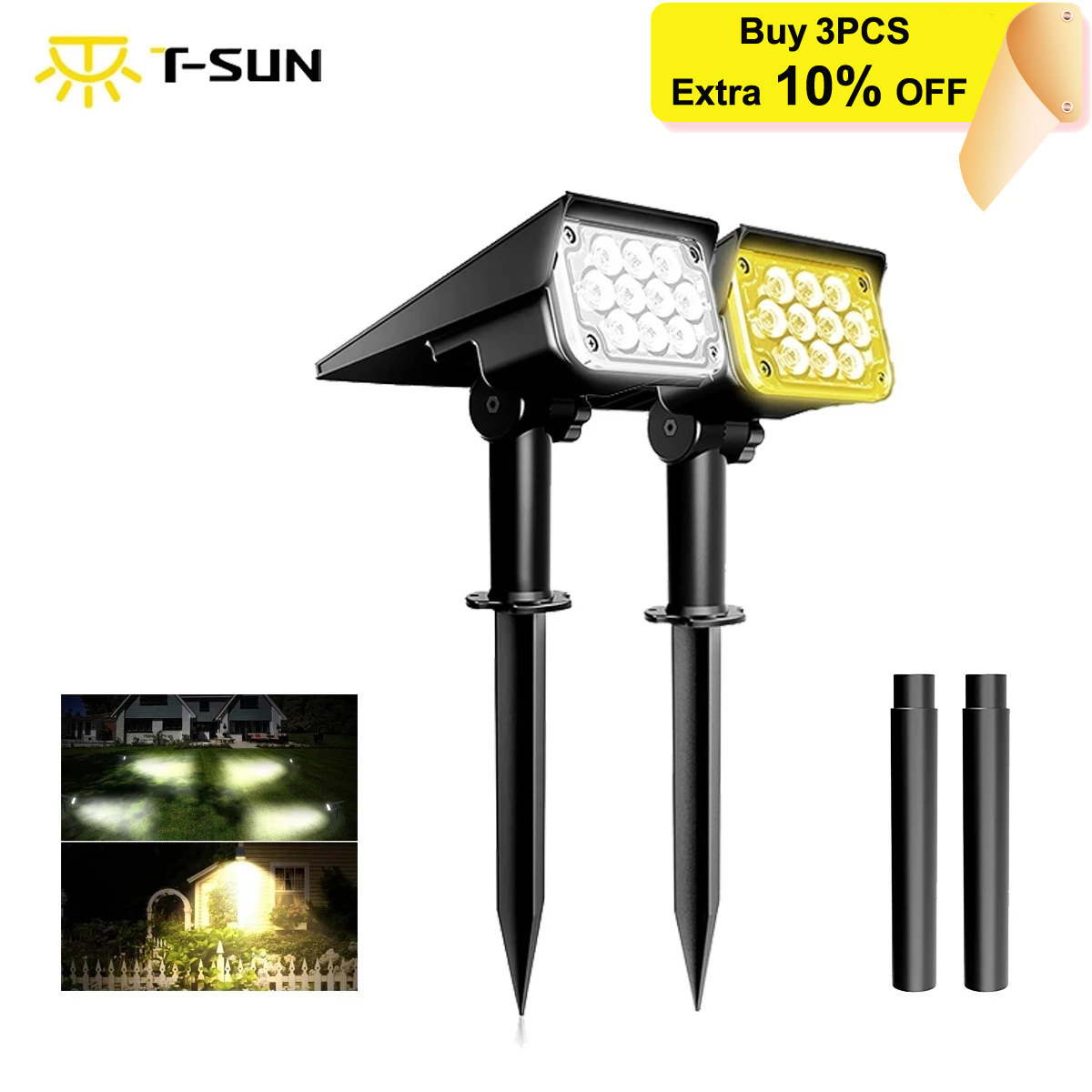 Smart Garden Solar Lights - T-SUNRISE 1-4pcs 20LED luce solare da
