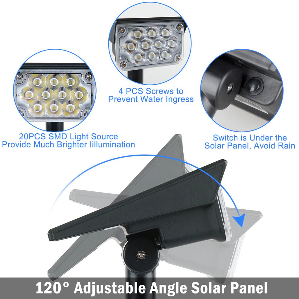 T-SUNRISE 1-4pcs 20LED luce so - Smart Garden Solar Lights recensione e prezzo
